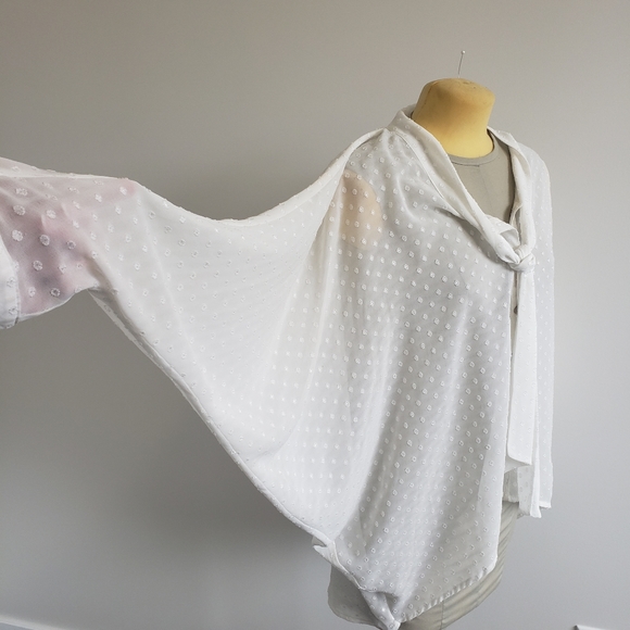 H&M oversized button up sheer blouse - Picture 7 of 9